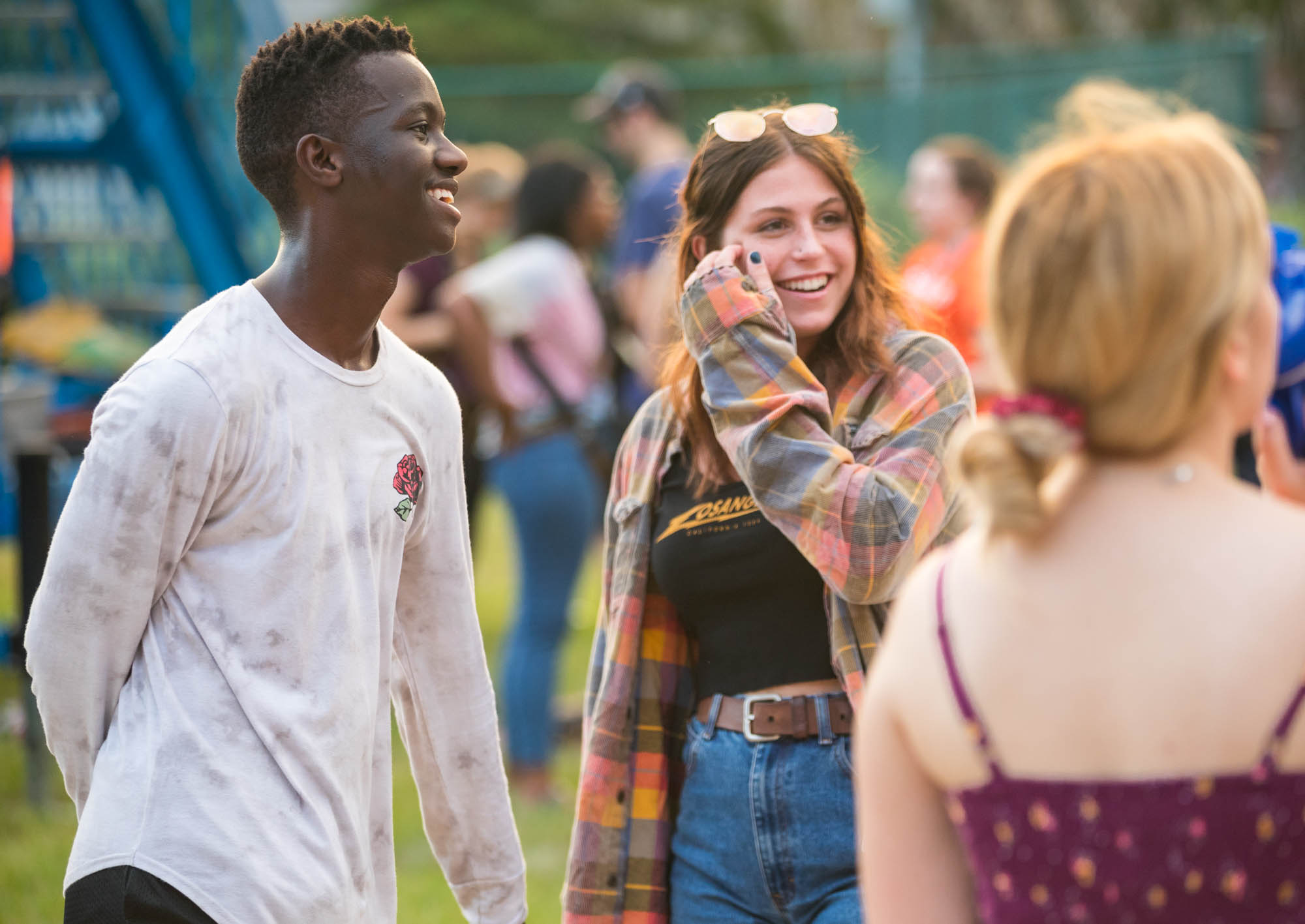 Student smile and talk during an IRHA event