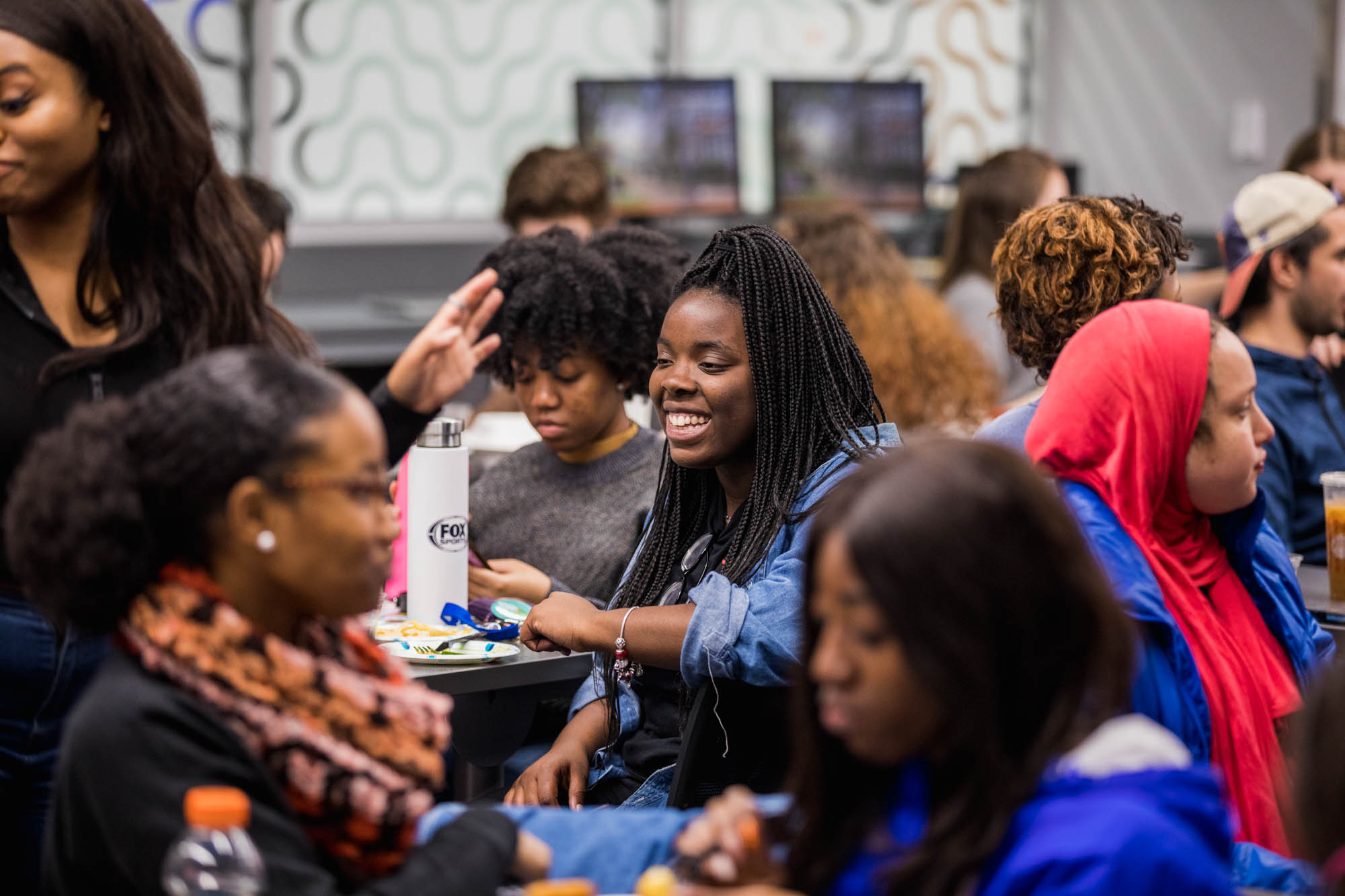 Students come together for an on-campus event.