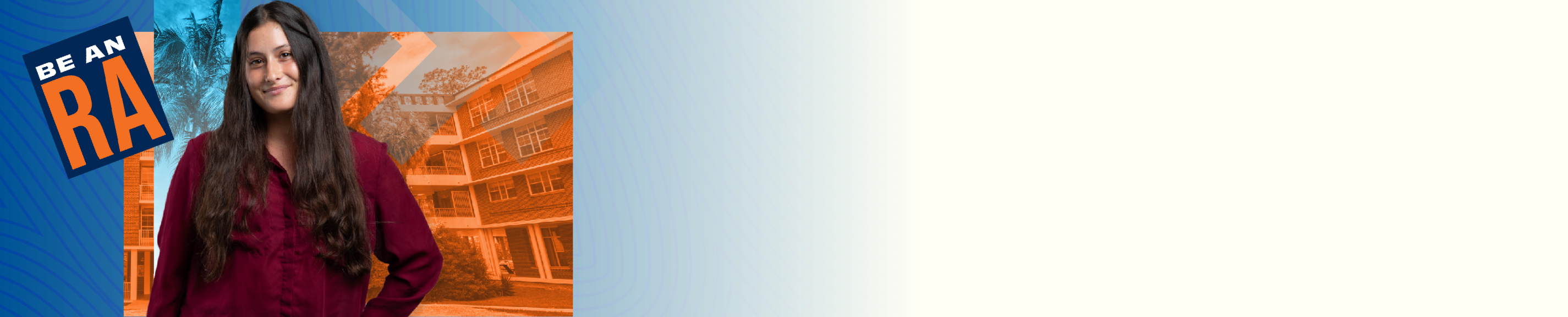 Decorative banner to advertise Resident Assistant positions are now available.